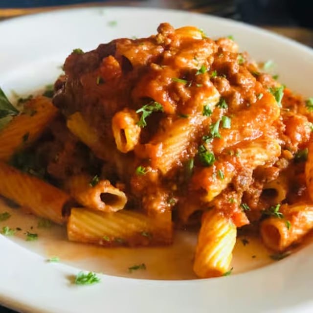 Rigatoni Bolognese.
